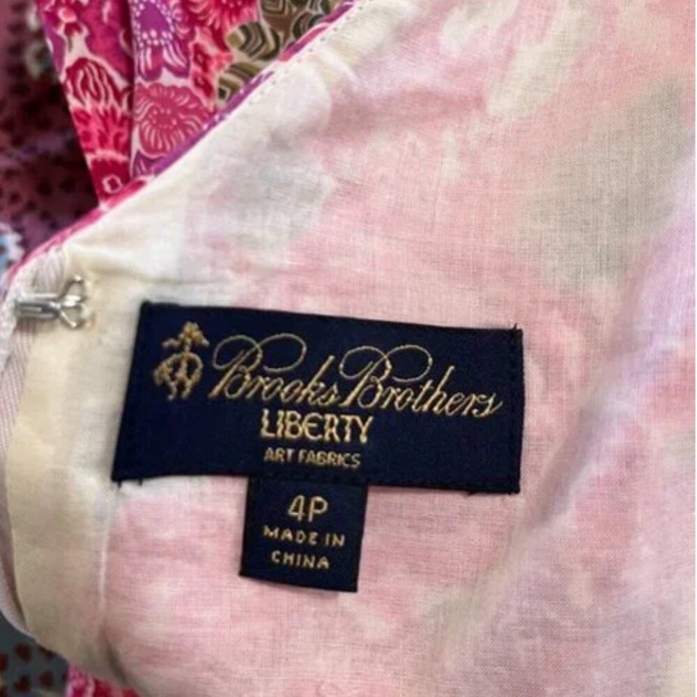 Brooks Brothers Liberty Rose Print cotton dress $298 -  Sz 4P - Picture 3 of 10